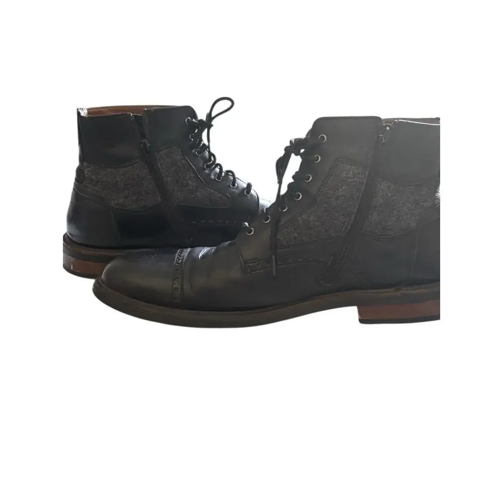 Johnson & Murphy Men's 13 M Ankle Boots Black Leather Lace UP